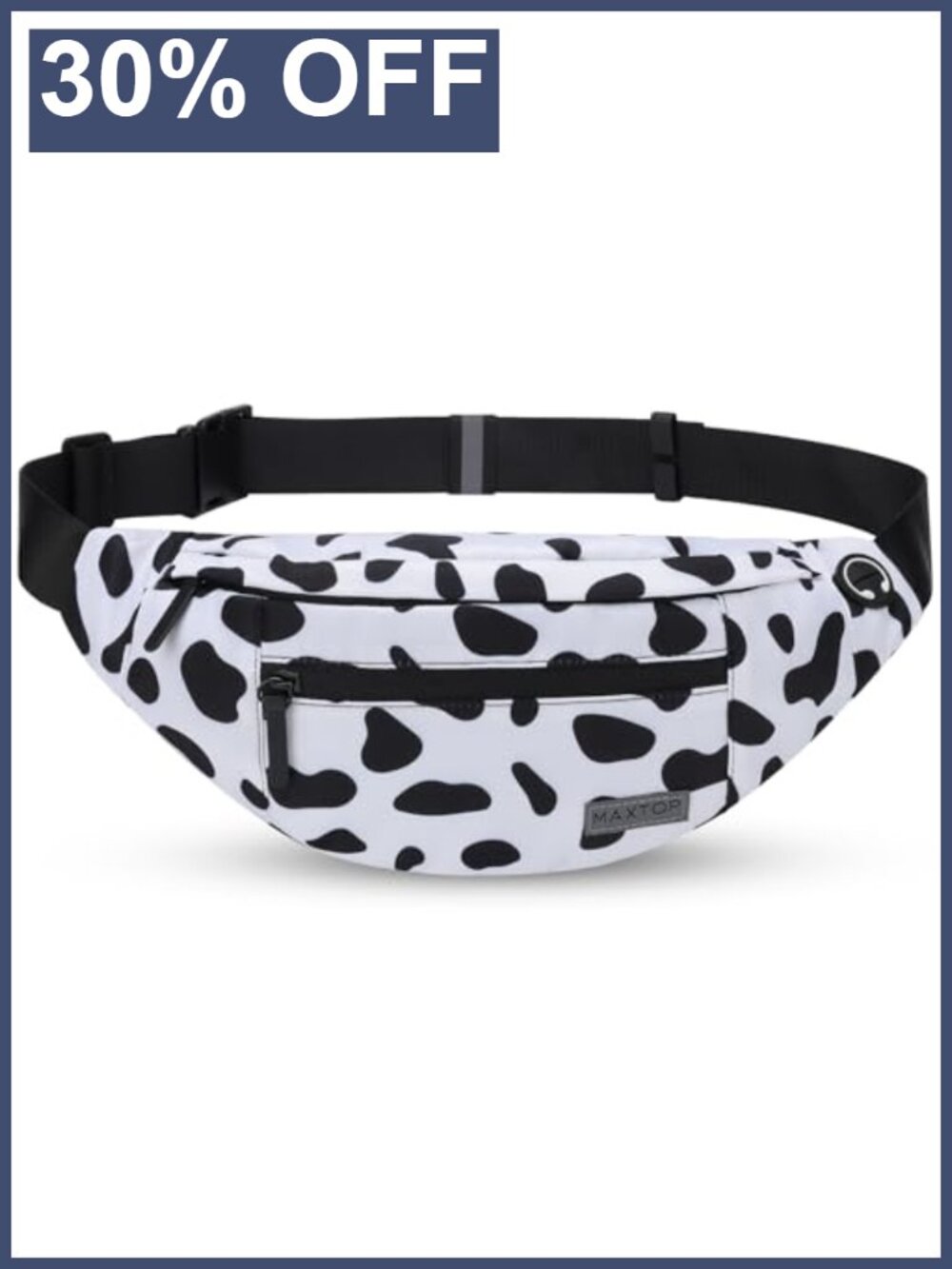 Large Cow Print Crossbody Fanny Pack Belt Bag Hands-Free Waist Pack